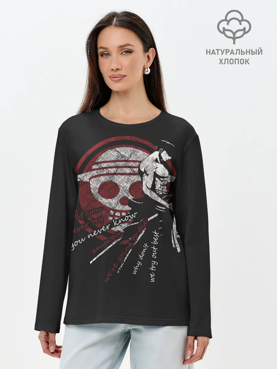 Лонгслив женский. Хлопок / самурай One Piece