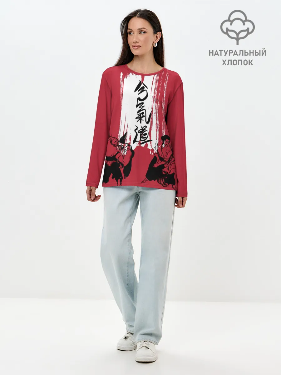 Лонгслив женский. Хлопок / Айкидо
