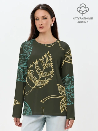 Лонгслив женский. Хлопок / Осенний мотив