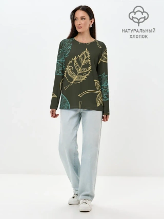 Лонгслив женский. Хлопок / Осенний мотив