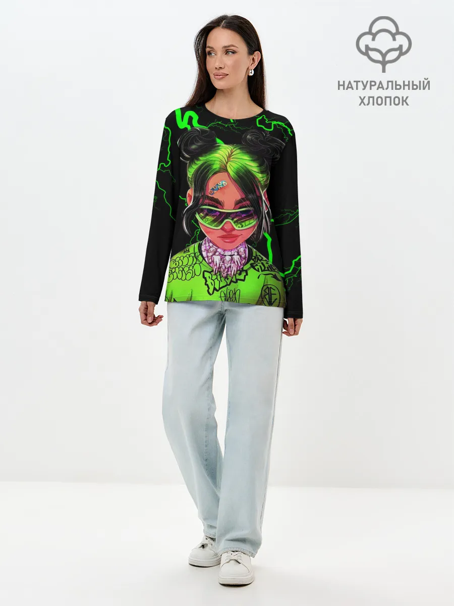 Лонгслив женский. Хлопок / BILLIE EILISH