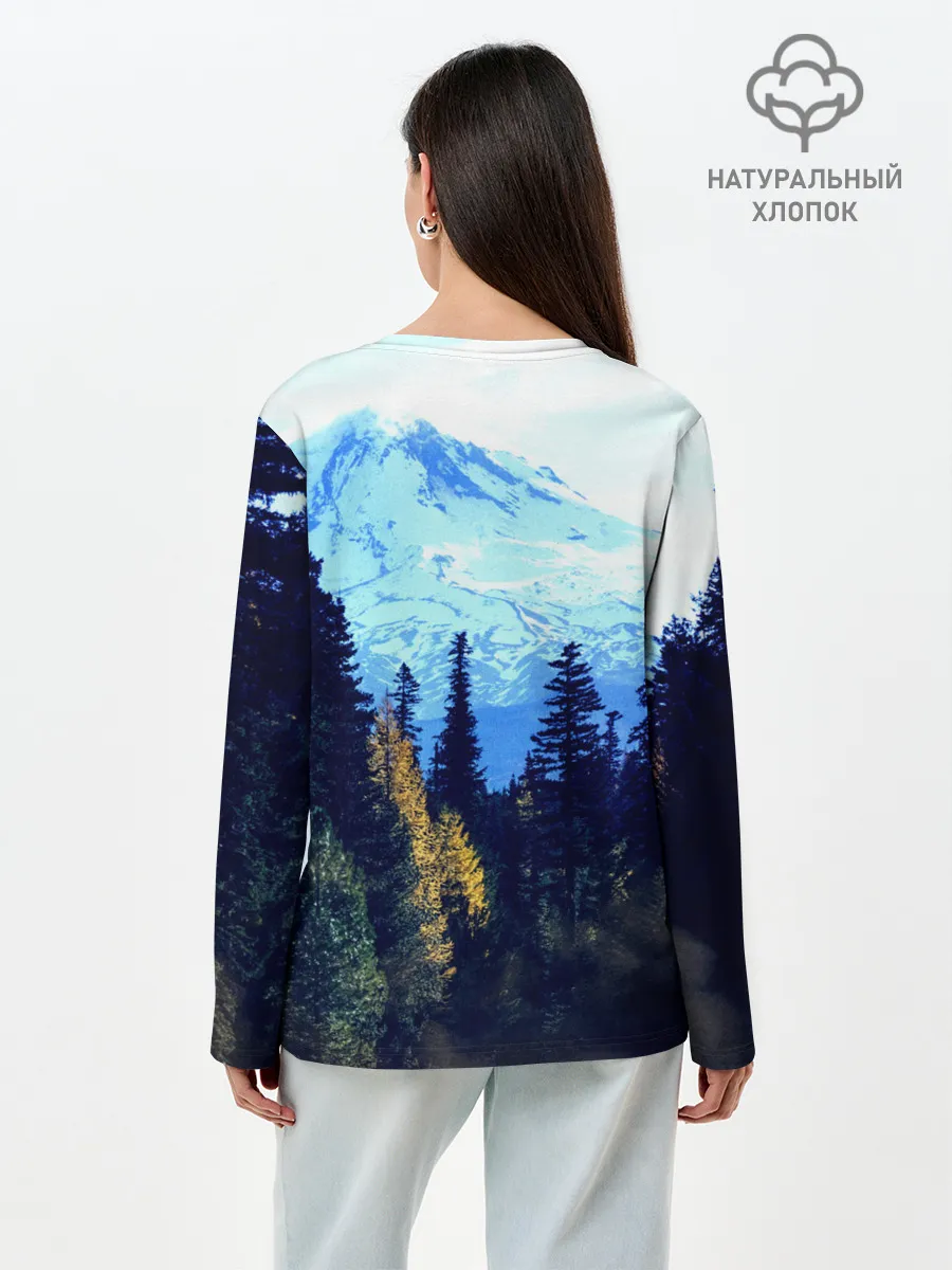 Лонгслив женский. Хлопок / лес