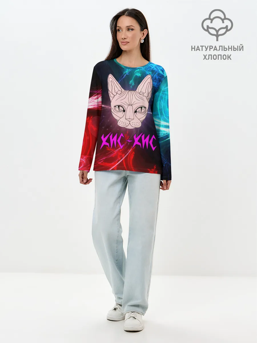 Лонгслив женский. Хлопок / Кис-Кис