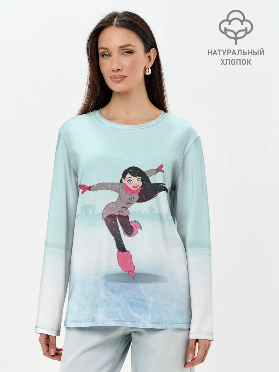 Лонгслив женский. Хлопок / Фигурное катание