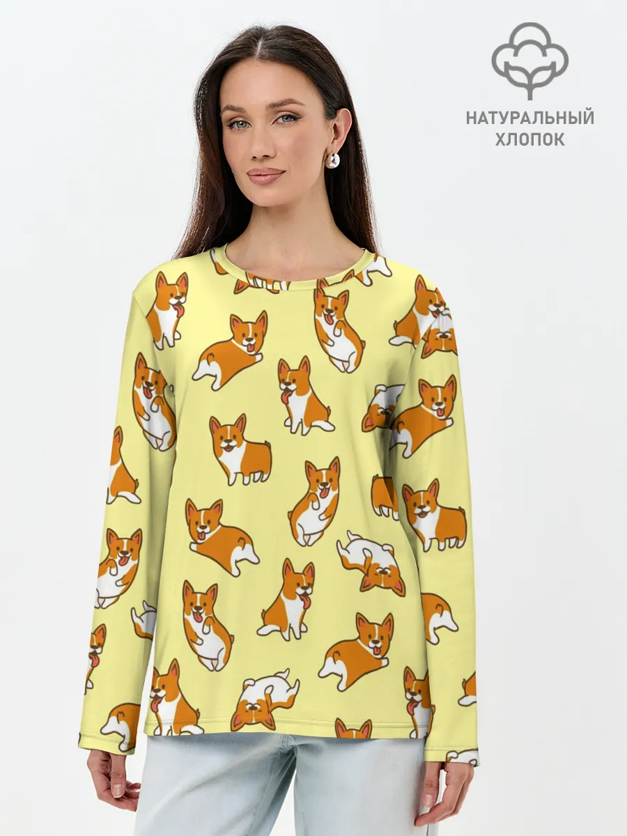 Лонгслив женский. Хлопок / Корги