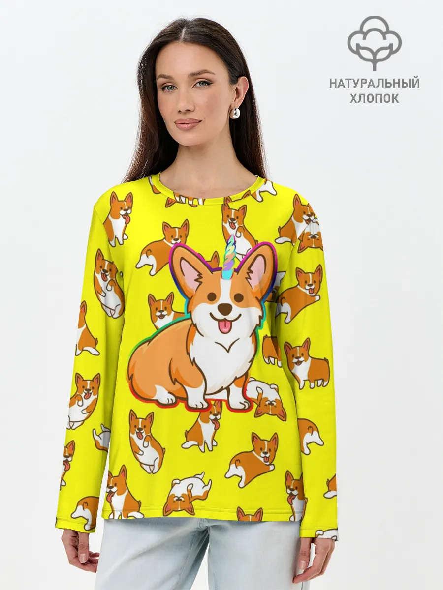 Лонгслив женский. Хлопок / Corgi