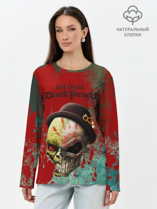 Лонгслив женский. Хлопок / five finger death punch