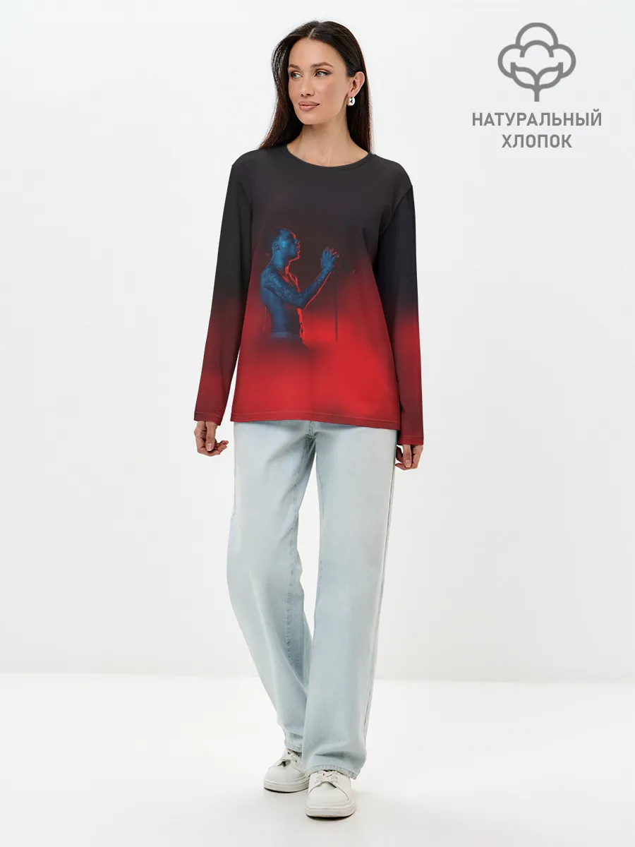 Лонгслив женский. Хлопок / Скриптонит