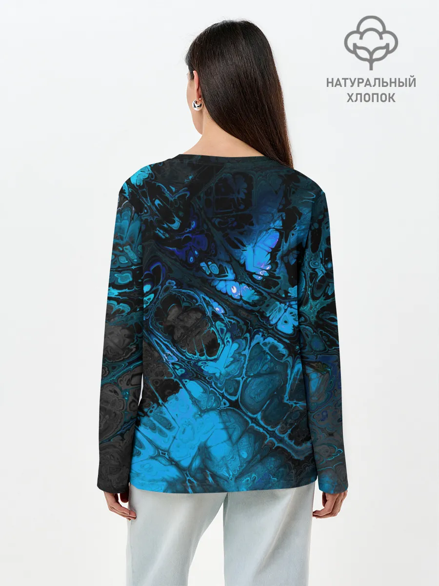 Лонгслив женский. Хлопок / Nu abstracts art