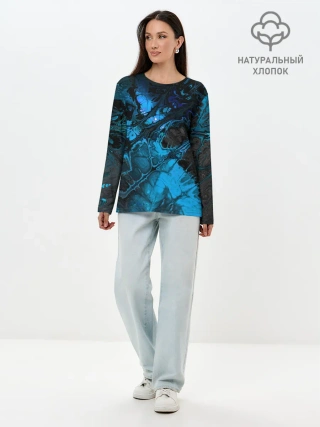 Лонгслив женский. Хлопок / Nu abstracts art