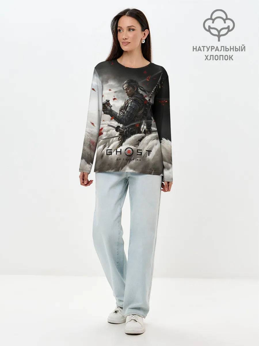 Лонгслив женский. Хлопок / Ghost of Tsushima