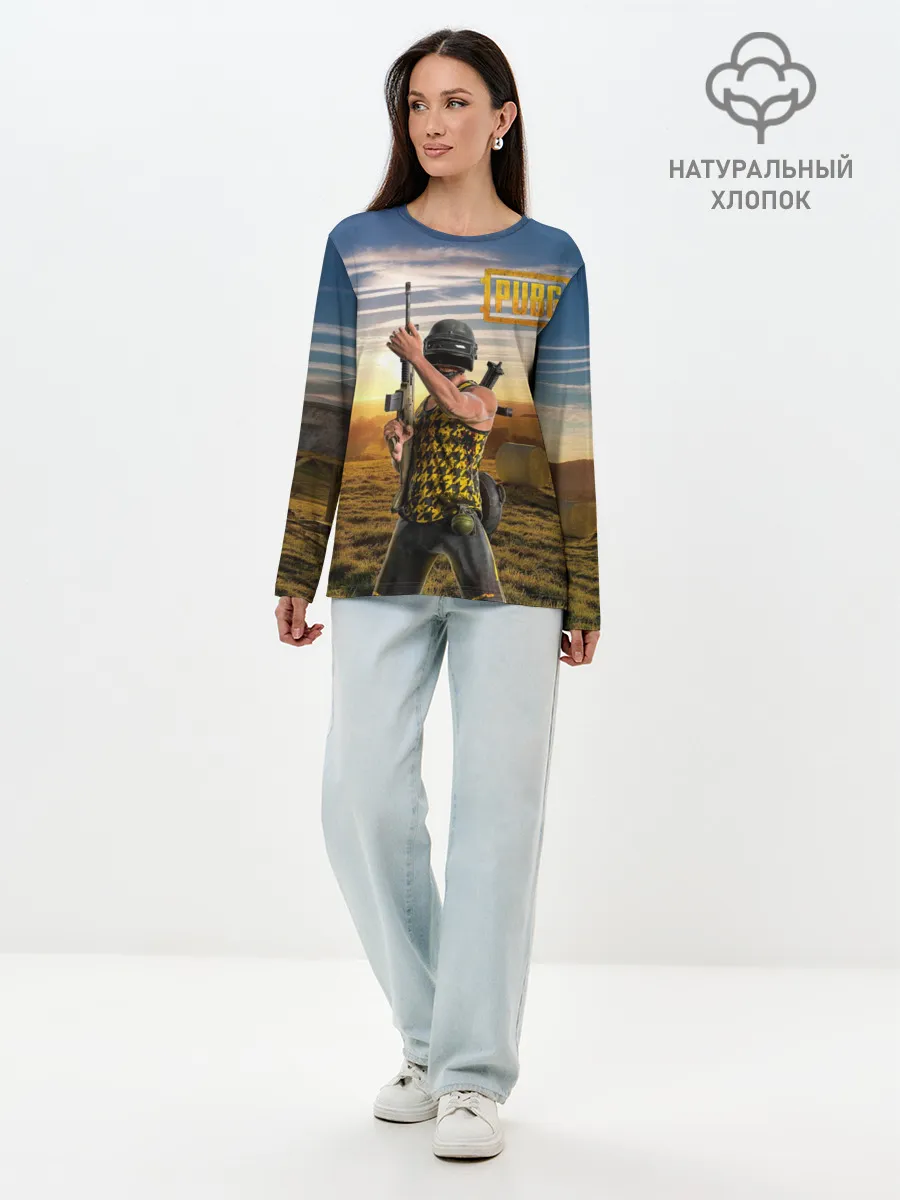 Лонгслив женский. Хлопок / PUBG