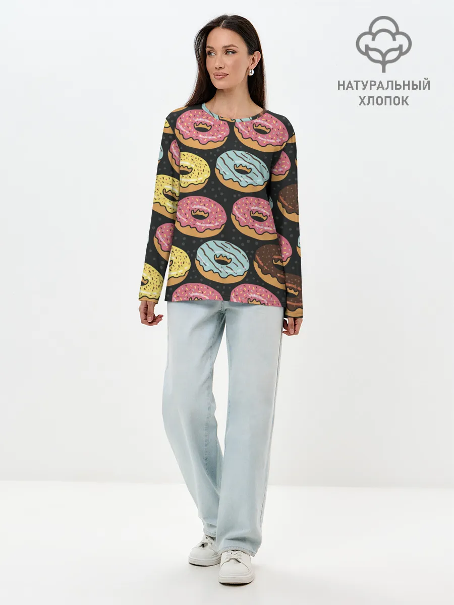 Лонгслив женский. Хлопок / Сладкоежка