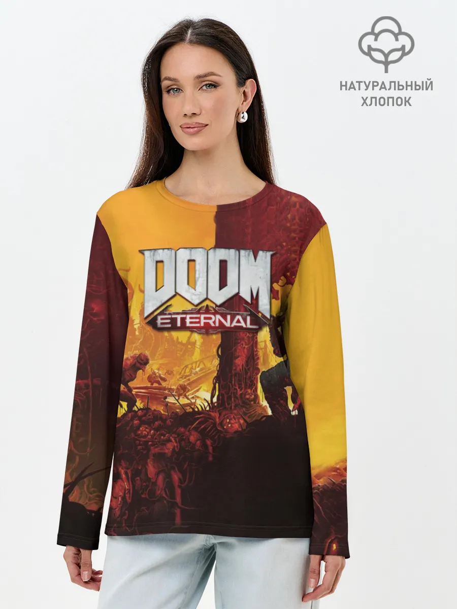 Лонгслив женский. Хлопок / DOOM eternal 2020