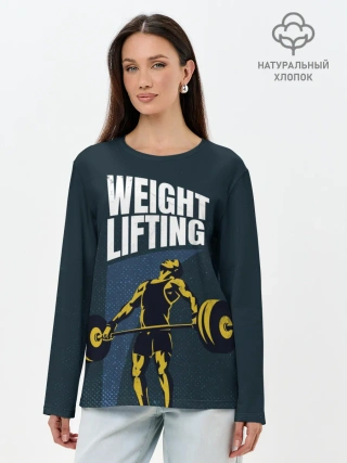 Лонгслив женский. Хлопок / Wheight lifting