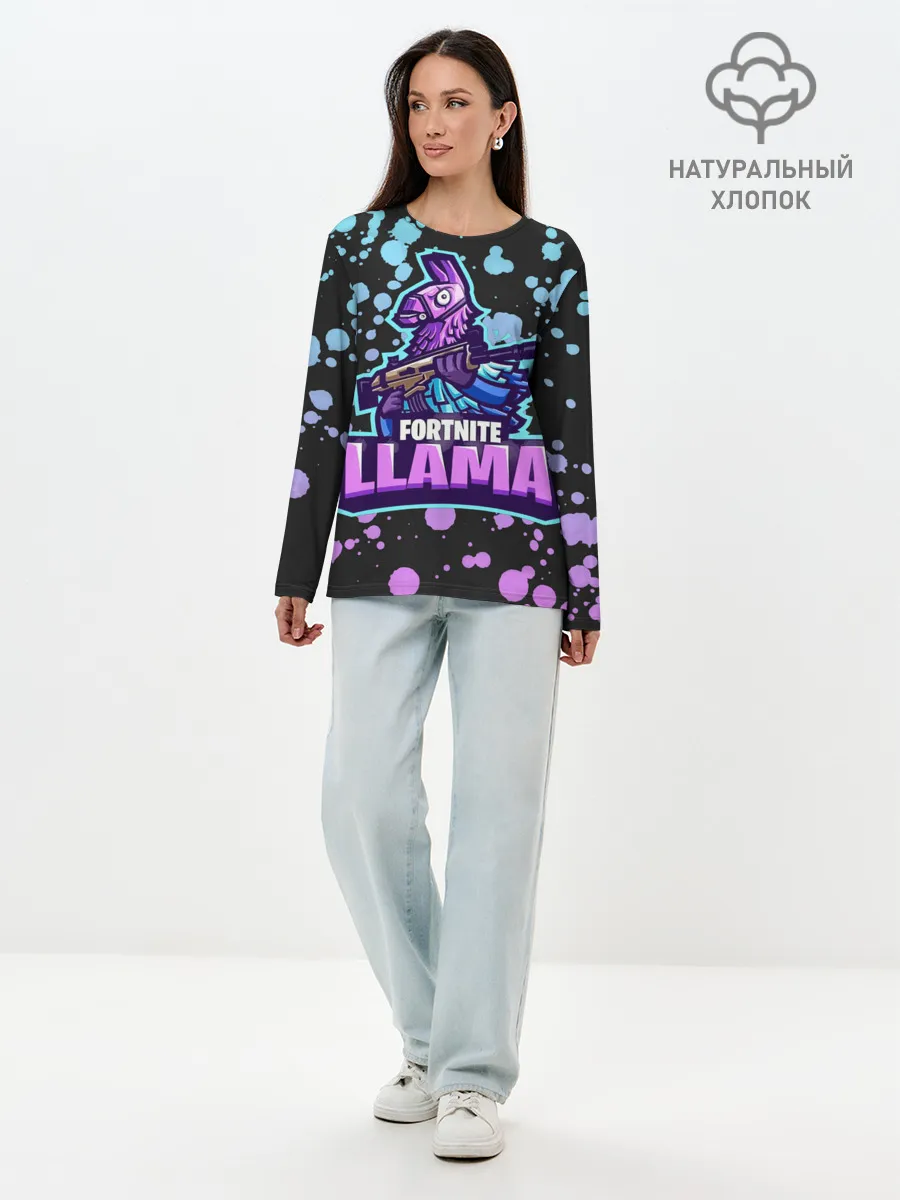 Лонгслив женский. Хлопок / Fortnite LLAMA