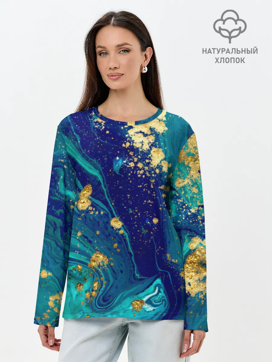 Лонгслив женский. Хлопок / Краски