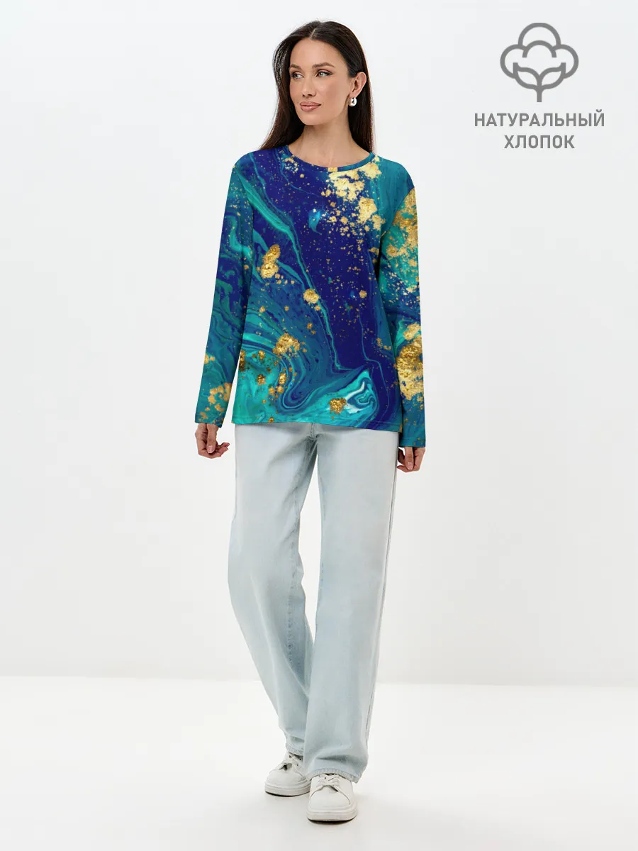Лонгслив женский. Хлопок / Краски