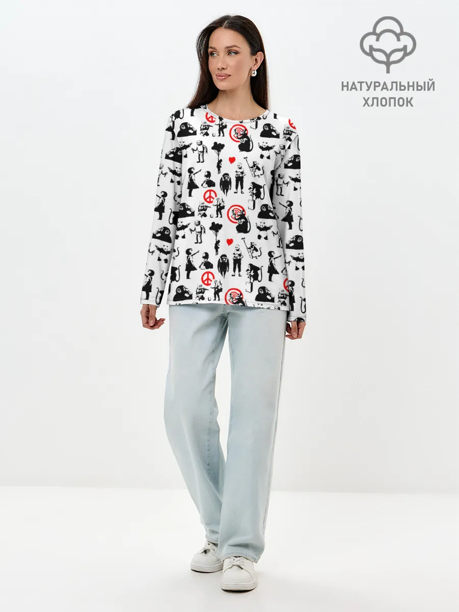 Лонгслив женский. Хлопок / Banksy