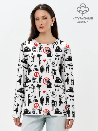 Лонгслив женский. Хлопок / Banksy