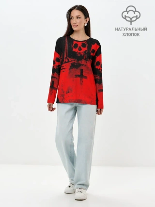 Лонгслив женский. Хлопок / Анархия