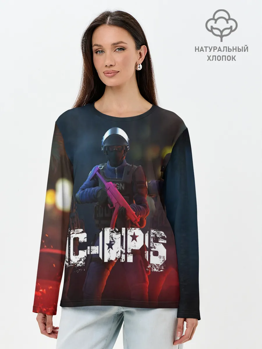 Лонгслив женский. Хлопок / C-OPS
