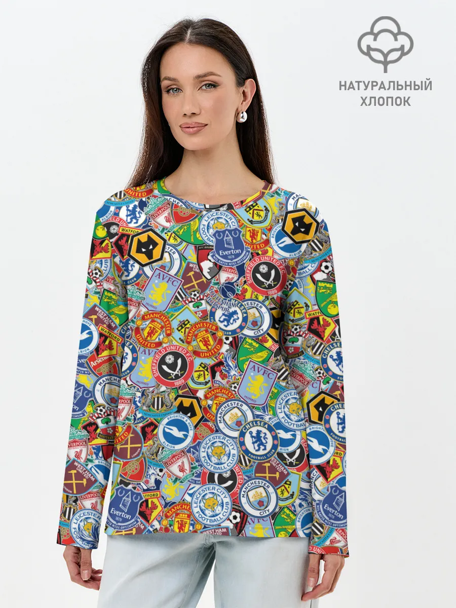 Лонгслив женский. Хлопок / Английская Премьер Лига