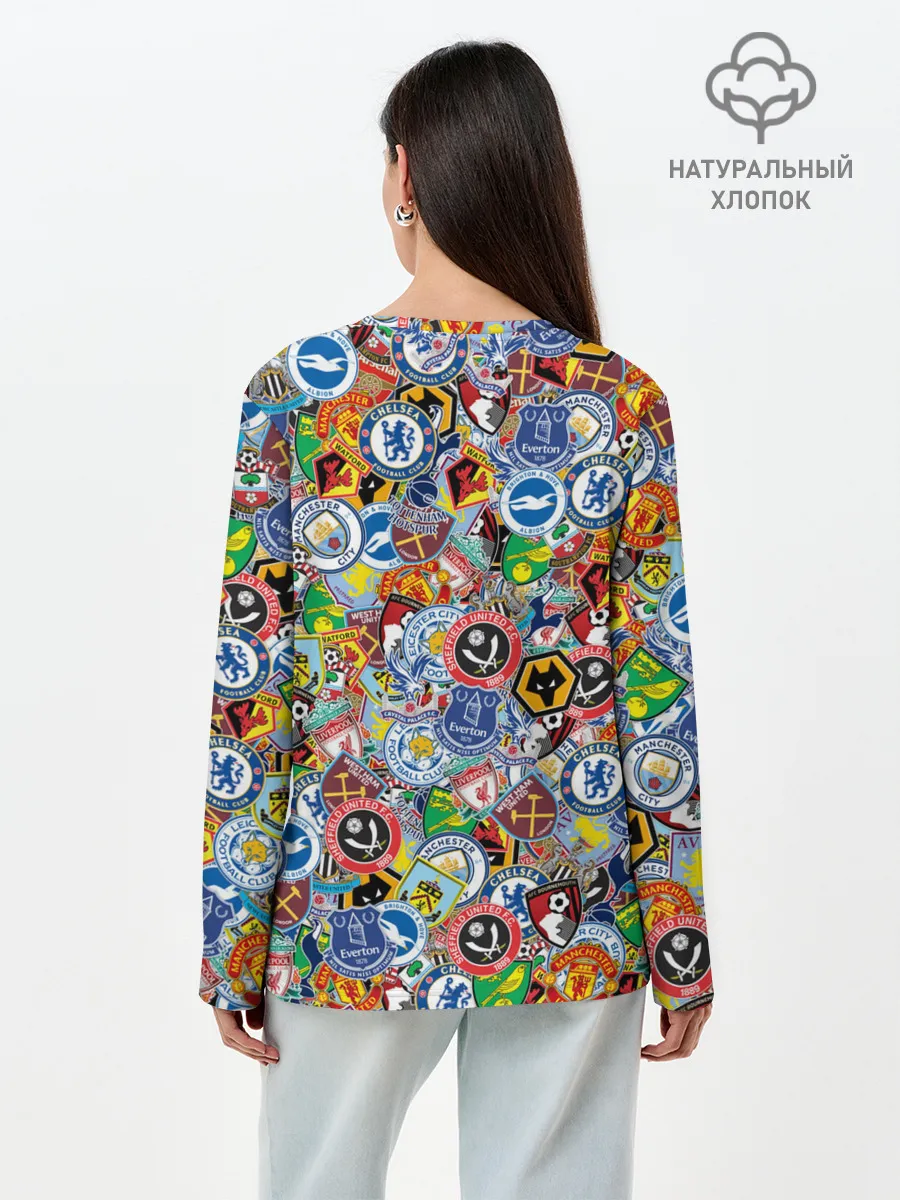 Лонгслив женский. Хлопок / Английская Премьер Лига
