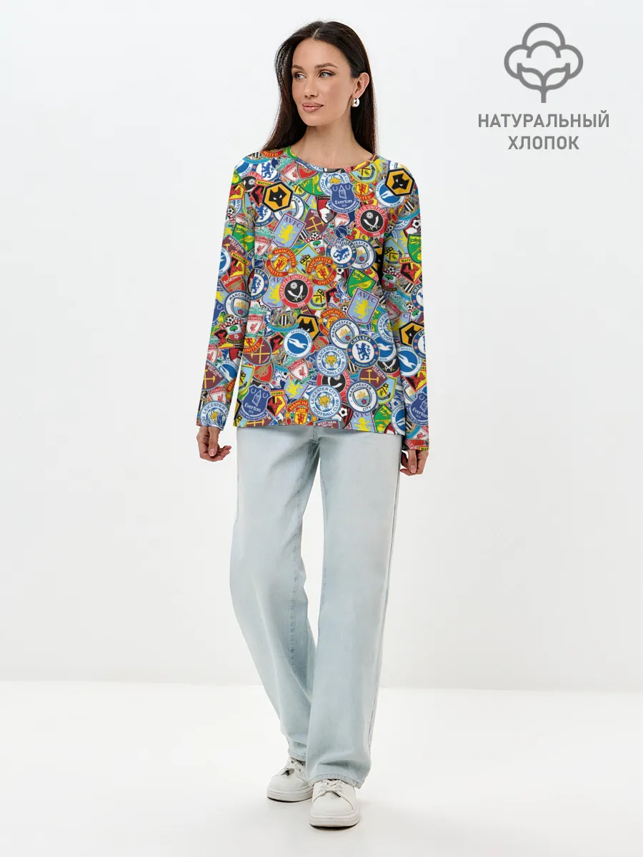 Лонгслив женский. Хлопок / Английская Премьер Лига