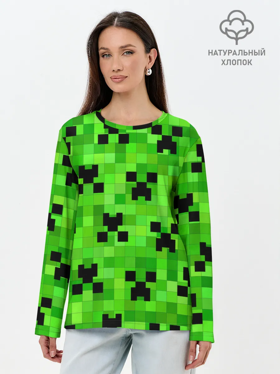 Лонгслив женский. Хлопок / MINECRAFT | МАЙНКРАФТ