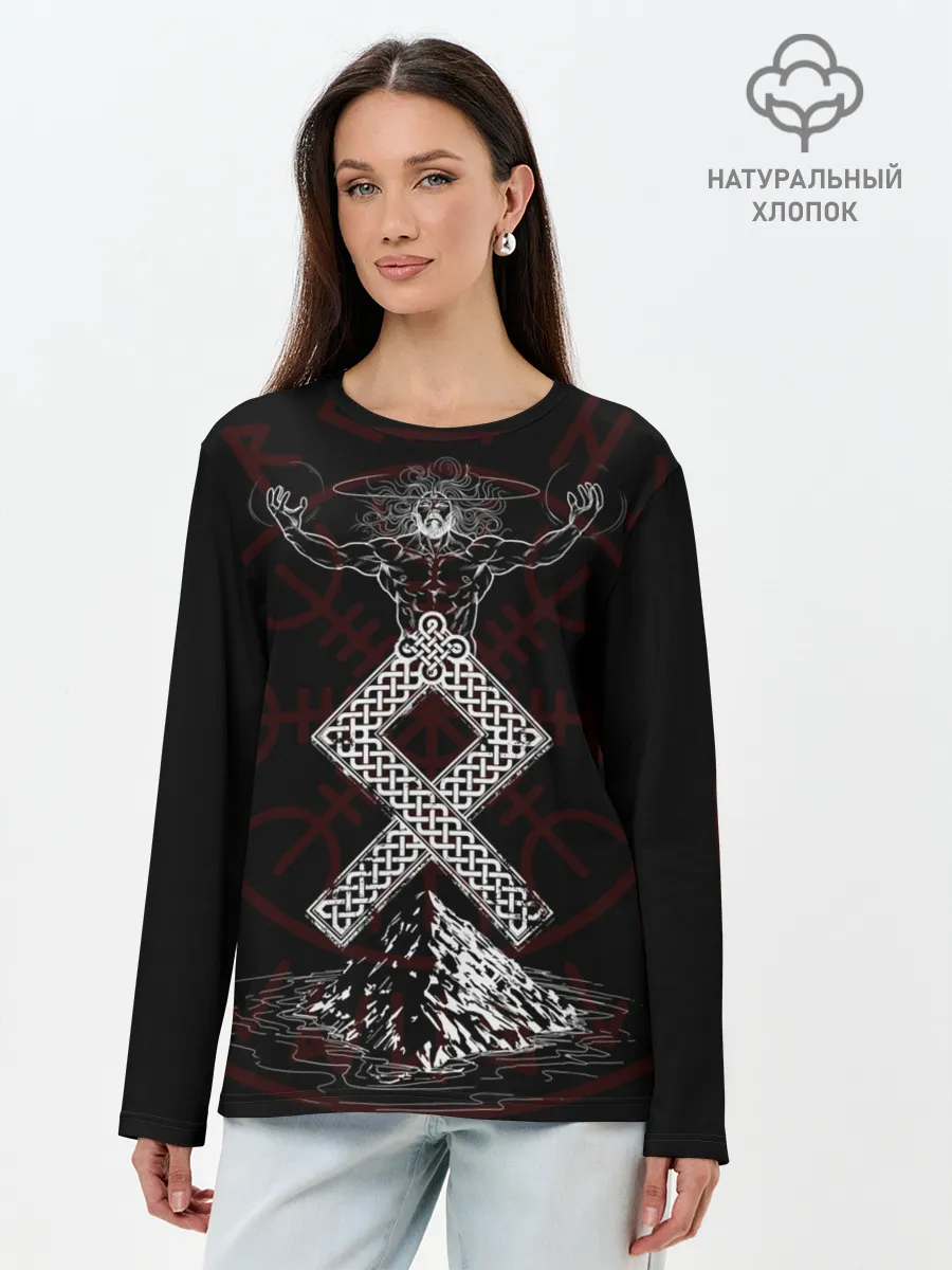 Лонгслив женский. Хлопок / Один