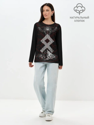 Лонгслив женский. Хлопок / Один