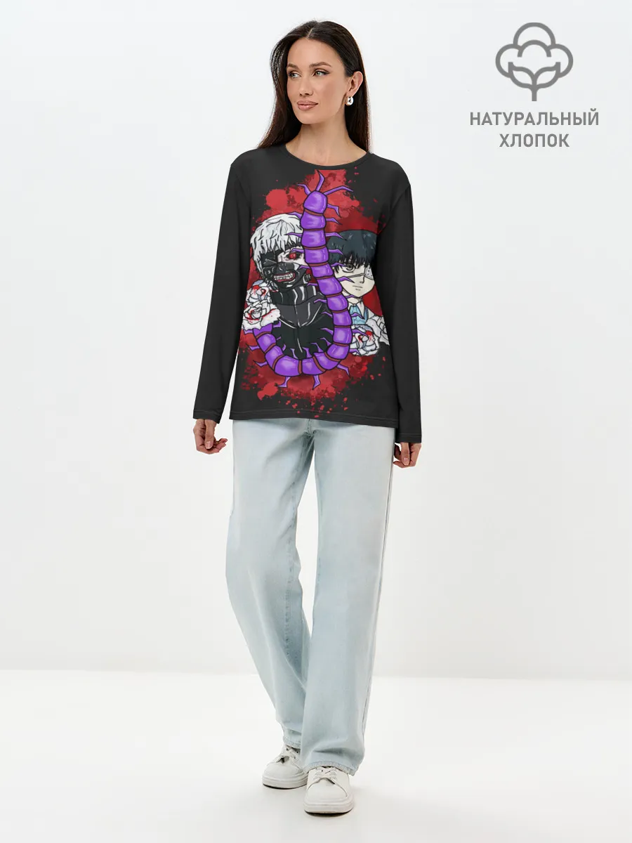 Лонгслив женский. Хлопок / Токийский гуль