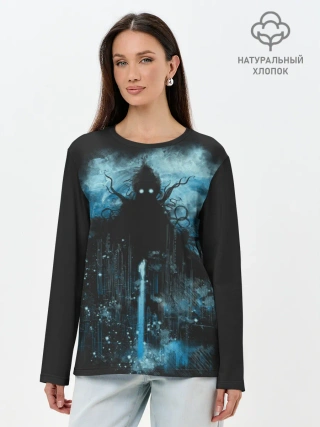 Лонгслив женский. Хлопок / Ктулху