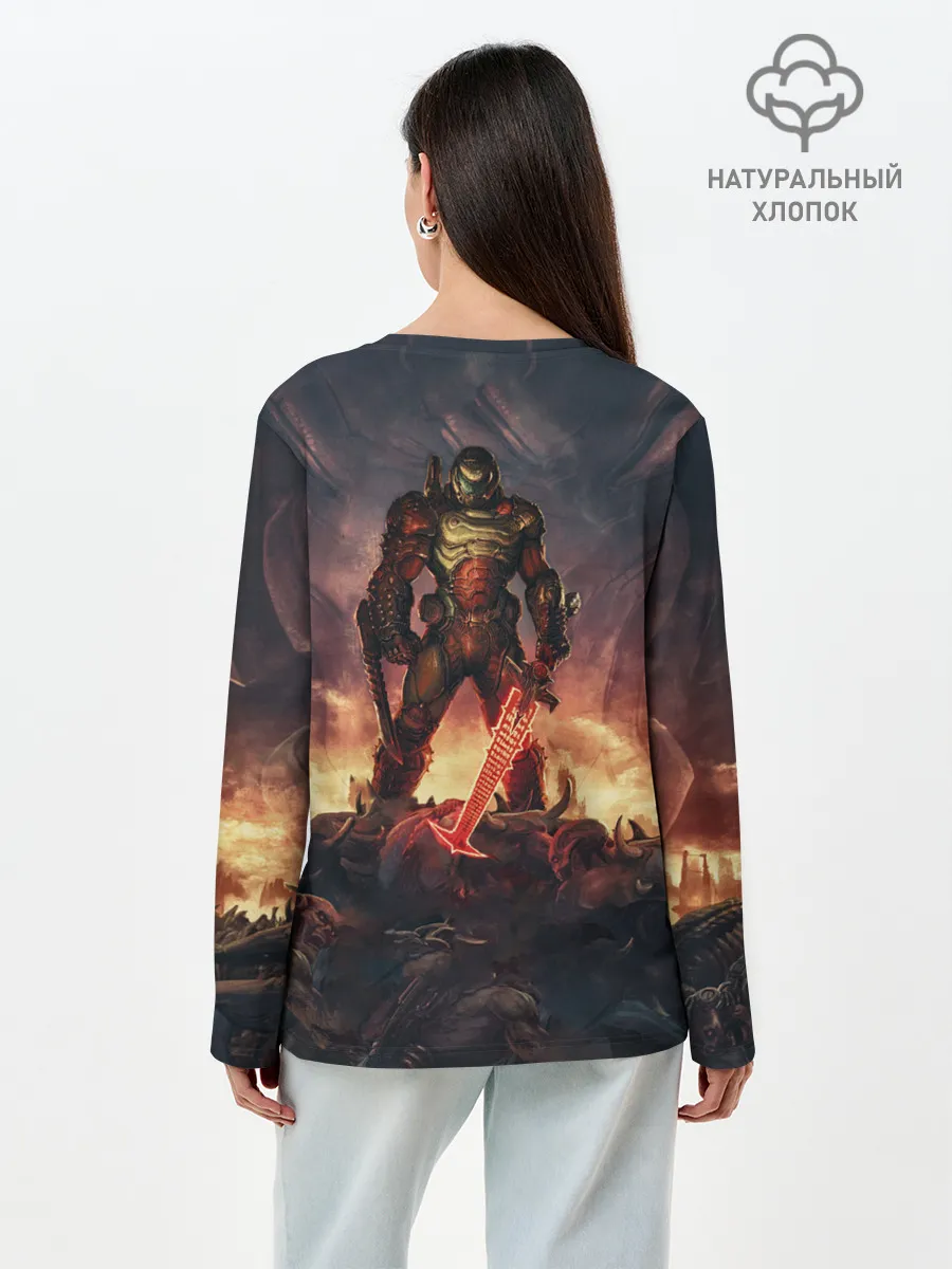 Лонгслив женский. Хлопок / DOOM ETERNAL