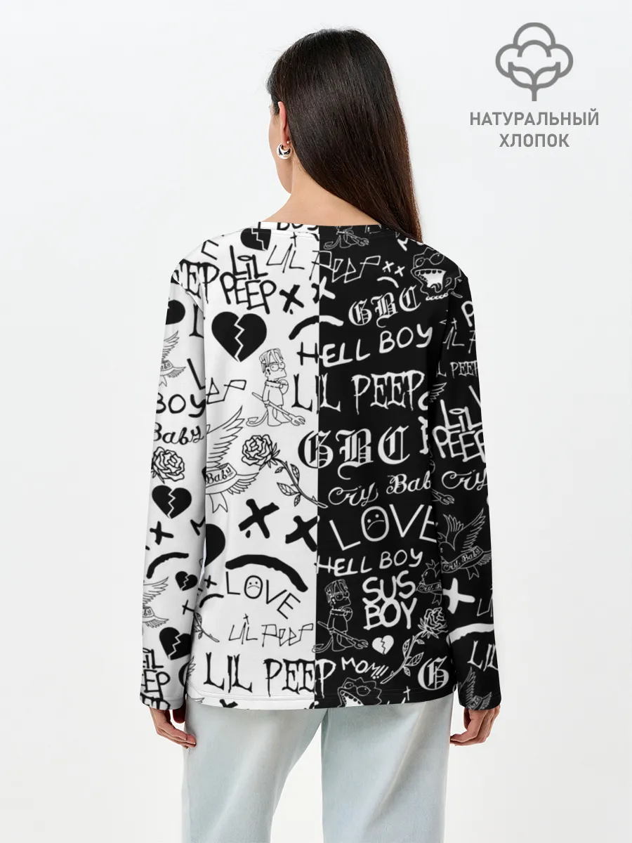 Лонгслив женский. Хлопок / LIL PEEP LOGOBOMBING | ЛИЛ ПИП