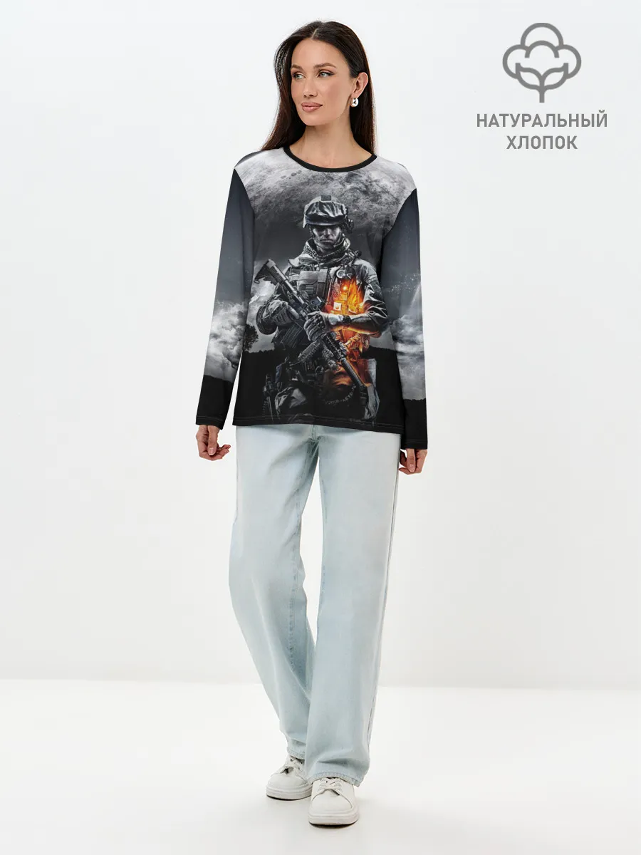 Лонгслив женский. Хлопок / Battlefield
