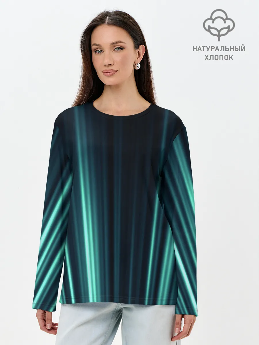 Лонгслив женский. Хлопок / текстура