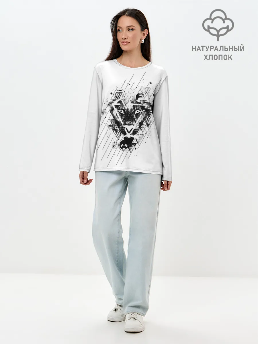 Лонгслив женский. Хлопок / Лев