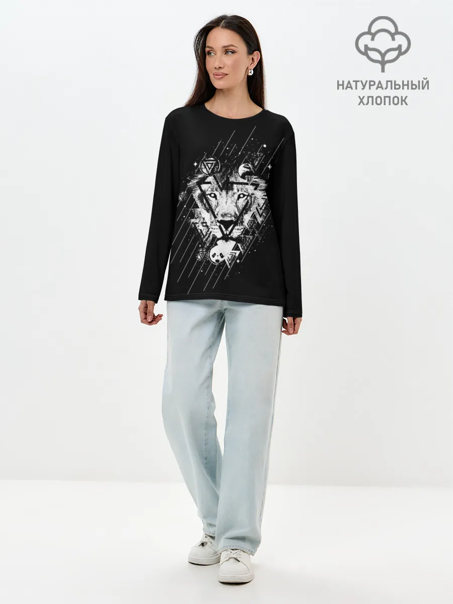 Лонгслив женский. Хлопок / Лев