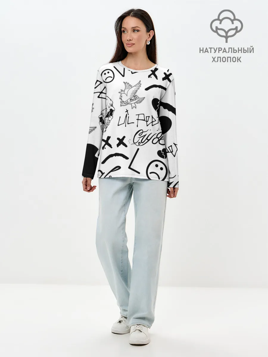 Лонгслив женский. Хлопок / Lil Peep