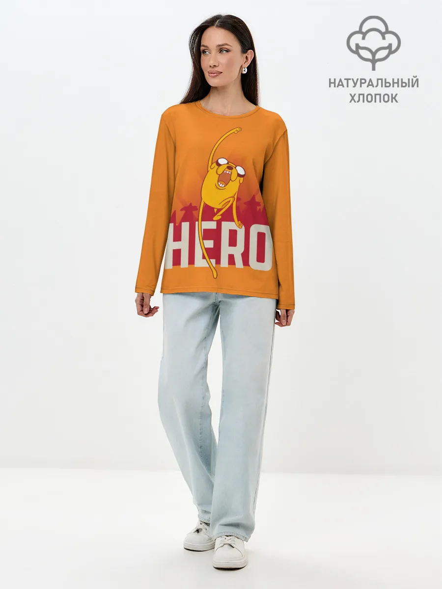 Лонгслив женский. Хлопок / HERO.Джейк