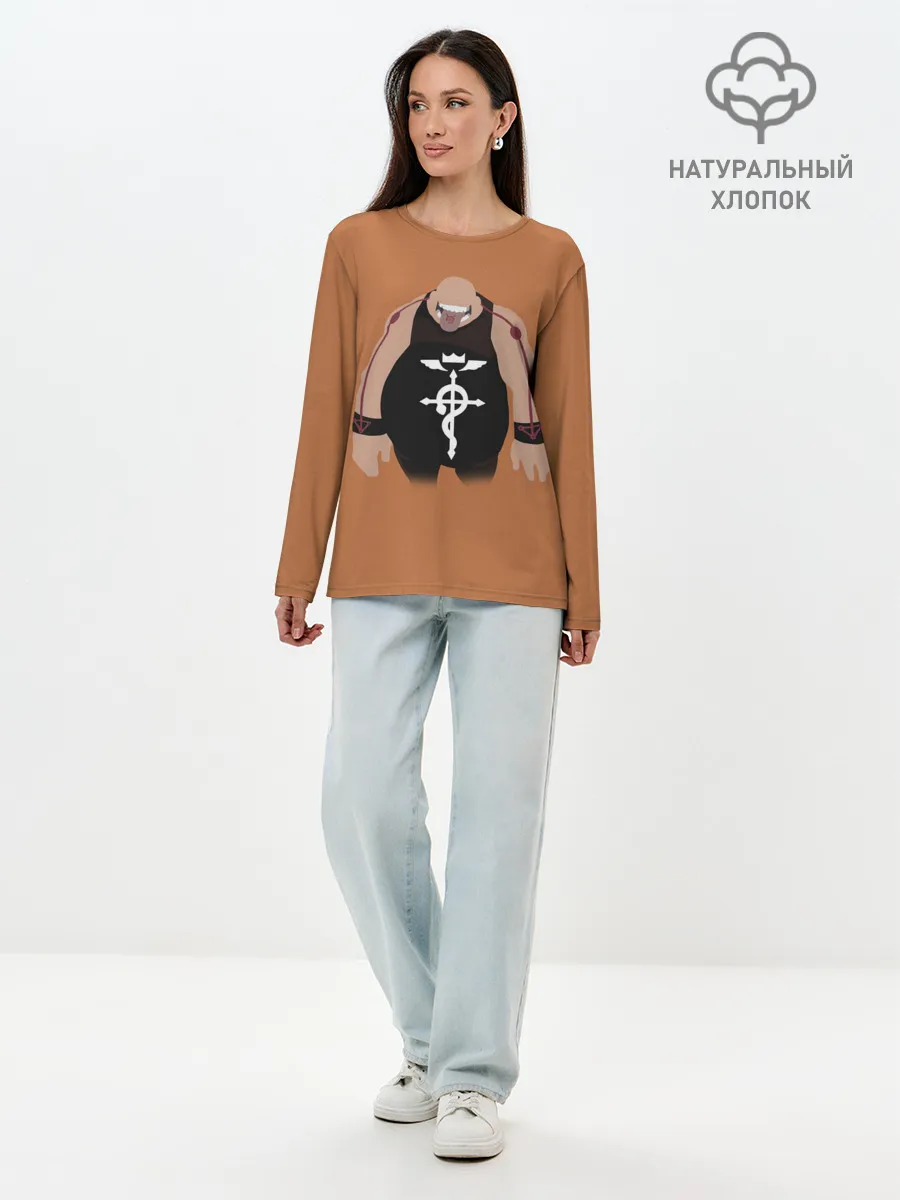 Лонгслив женский. Хлопок / Стальной алхимик