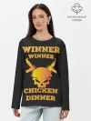 Лонгслив женский. Хлопок / Winner Chicken Dinner