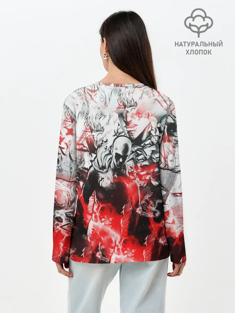 Лонгслив женский. Хлопок / One-Punch Man Collage