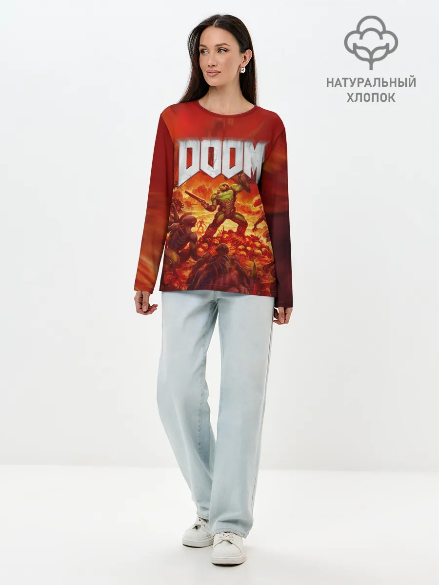 Лонгслив женский. Хлопок / DOOM