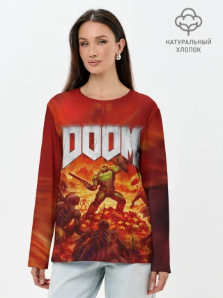 Лонгслив женский. Хлопок / DOOM