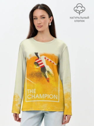 Лонгслив женский. Хлопок / Регби. The Champion