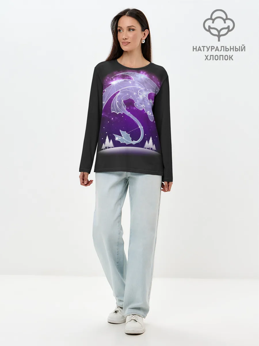 Лонгслив женский. Хлопок / Как приручить дракона