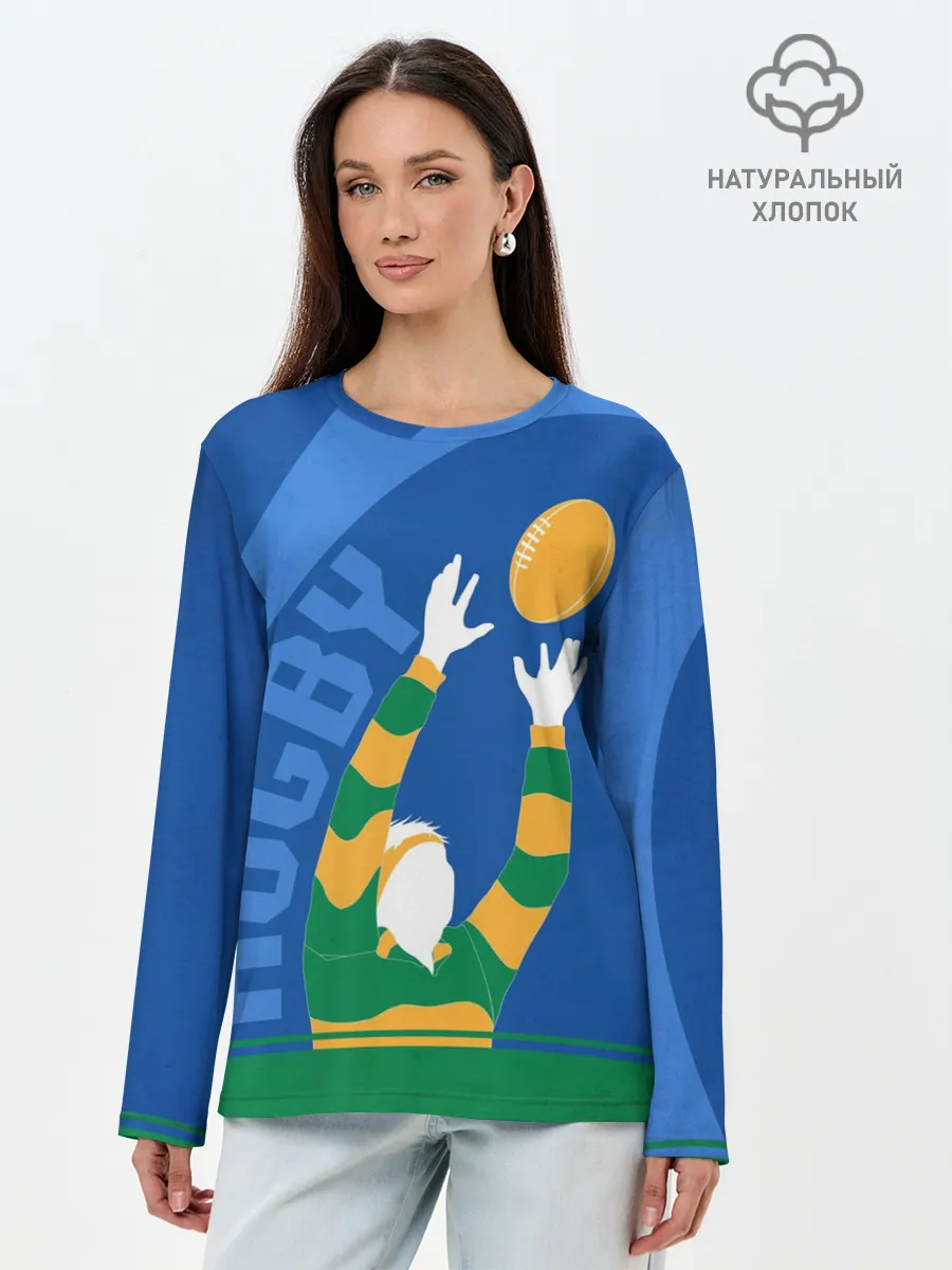 Лонгслив женский. Хлопок / Регби